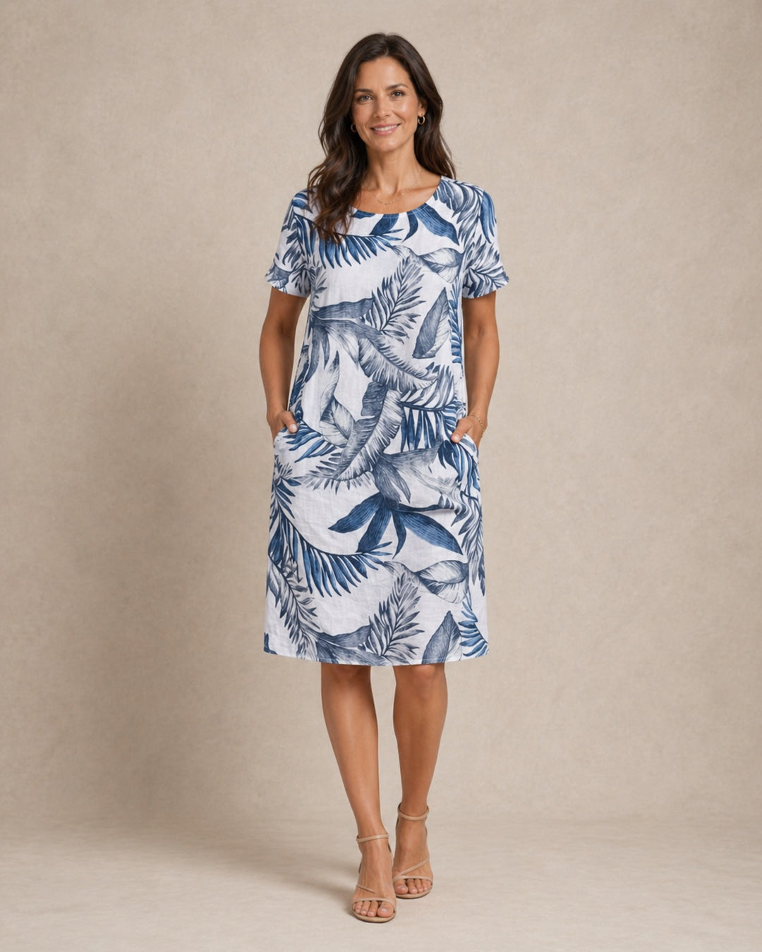 Ivy | Women Casual Relaxed Fit Summer Dress with Botanical Print