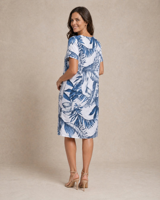 Ivy | Women Casual Relaxed Fit Summer Dress with Botanical Print