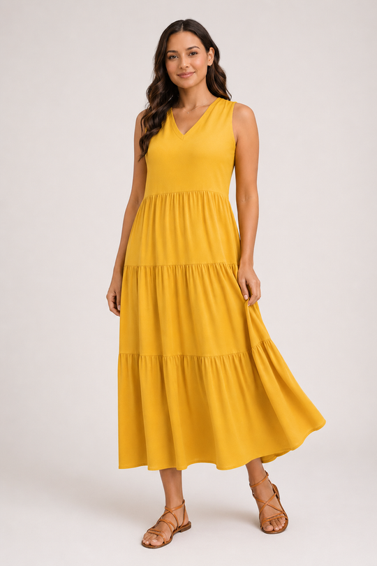 Florence | Women Sleeveless Tiered Maxi Summer Dress