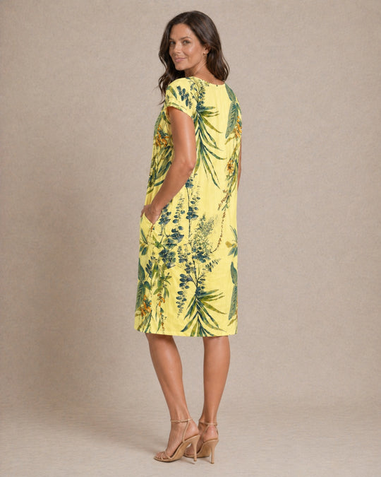 Ivy | Women Casual Relaxed Fit Summer Dress with Botanical Print