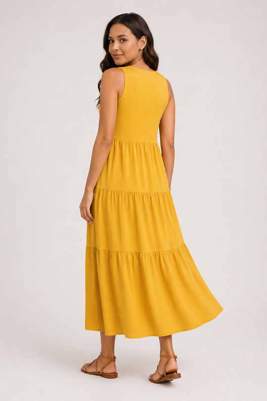 Florence | Women Sleeveless Tiered Maxi Summer Dress